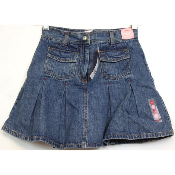 2005 Gymboree Romantic Garden Skort Pleated Denim Pockets Flare Sz 12 - Picture 1 of 10